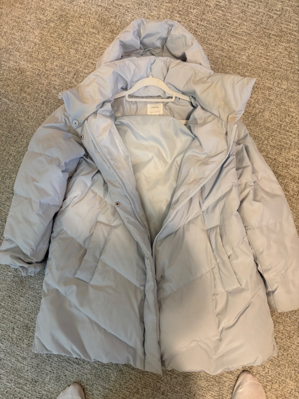 Ice blue down maternity coat - Picture 2 of 3